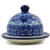 Polish Pottery 4" Round Butter Dish. Hand made in Poland. Pattern U3639 designed by Maria Starzyk.