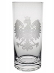 High Ball Glass With Engraved Polish Eagle  6" Tall