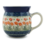 Polish Pottery 16 oz. Bubble Mug. Hand made in Poland and artist initialed.