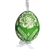 This beautifully designed egg is dyed one color, then white wax is melted and applied to form an intricate design which is left on the surfce. The egg is emptied and strung with ribbon for hanging.