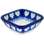 Polish Pottery 3" Condiment Dish. Hand made in Poland and artist initialed.
