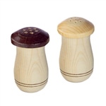 Pair of wooden salt and pepper shakers from Zakopane, Poland.  Size is approx 2.5" tall x 1.5" wide.