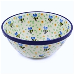 Polish Pottery 8" Bowl. Hand made in Poland and artist initialed.