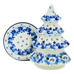 Polish Pottery 8.5" Votive Christmas Tree. Hand made in Poland and artist initialed.