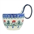 Polish Pottery 14 oz. Soup Bowl with Handle. Hand made in Poland and artist initialed.