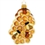 Bees buzz busily around the hive in this sweet glass design. Hand-painted with gold and amber glazes and iridescent glitter accents, this 3" honeycomb ornament is a bee-autiful choice for your nature themed tree! Handcrafted in Poland.