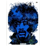 Magnet: Jimi Hendrix, from Polish Contemporary Poster designed by Waldemar Swierzy in 1974. It has now been turned into a post card size 3.25" x 2.25" - 18cm x 15.5cm.