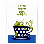 Post Card:  Boleslawiec, Green Tea designed by Pawel Jarczynski.  Post card size 4.25" x 6.25" - 10.75cm x 15.5cm.