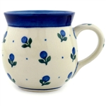 Polish Pottery 6 oz. Bubble Mug. Hand made in Poland and artist initialed.