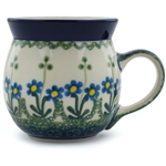 Polish Pottery 6 oz. Bubble Mug. Hand made in Poland and artist initialed.