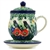 Polish Pottery 8 oz. Herbal Mug, Infuser and Plate. Hand made in Poland. Pattern U2990 designed by Maria Starzyk.