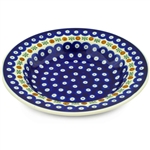 Polish Pottery 9.5" Soup / Pasta Plate. Hand made in Poland and artist initialed.