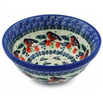 Polish Pottery 6" Bowl. Hand made in Poland and artist initialed.