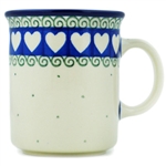 Polish Pottery 8 oz. Everyday Mug. Hand made in Poland and artist initialed.