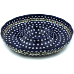 Polish Pottery 12" Chip and Dip Platter. Hand made in Poland and artist initialed.