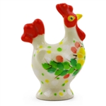 Polish Pottery 2" Chicken Salt Shaker. Hand made in Poland. Pattern U4804 designed by Teresa Liana.