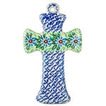 Polish Pottery Cross 7.5". Hand made in Poland and artist initialed.