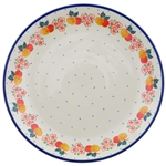 Polish Pottery 10.5" Dinner Plate. Hand made in Poland and artist initialed.