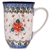 Polish Pottery 17 oz. Bistro Mug. Hand made in Poland. Pattern U5007 designed by Maria Starzyk.