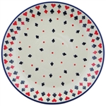 Polish Pottery 10.5" Dinner Plate. Hand made in Poland and artist initialed.