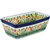 Polish Pottery 8" Loaf Pan. Hand made in Poland. Pattern U4875 designed by Teresa Liana.