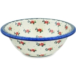 Polish Pottery 10" Bowl. Hand made in Poland and artist initialed.