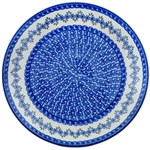 Polish Pottery 10.5" Dinner Plate. Hand made in Poland and artist initialed.