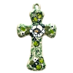 Polish Pottery 5" Cross. Hand made in Poland. Pattern U4749 designed by Maria Starzyk.