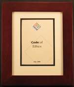Framed Enron Code of Ethics Handbook