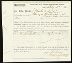 1861 New York Central Railroad Stock Transfer Receipt