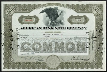 American Bank Note Company Stock Certificate