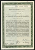 Merrill Lynch & Co Specimen Note Certificate