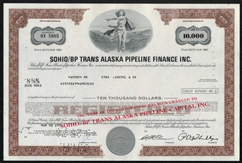 SOHIO/BP Trans Alaska Pipeline Finance Inc. $10,000 Bond