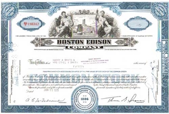 Boston Edison Company Stock Certificate