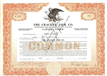 The Cracker Jack Co. Stock Certificate