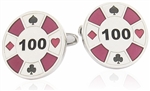 Red Poker Chip Cufflinks