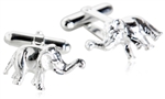 Sterling Silver Elephant Cufflinks