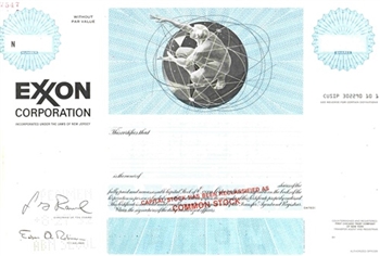 Exxon Corp. Specimen Stock Certificate