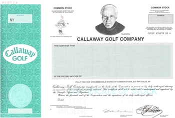 Callaway Golf Company Specimen Stock Certificate