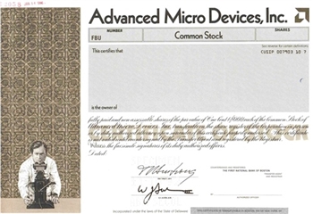 Advanced Micro Devices, Inc. Specimen Stock Certificate