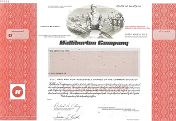 Halliburton Company Specimen Stock Certificate