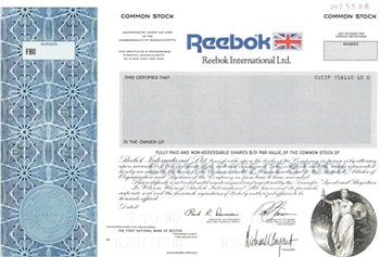 Reebok International, Ltd. Specimen Stock Certificate