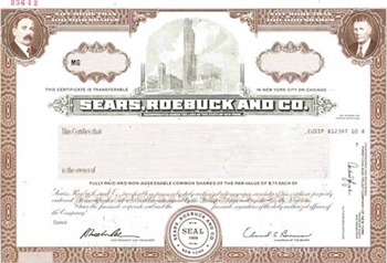 Sears, Roebuck and Co. Specimen Stock Certificate