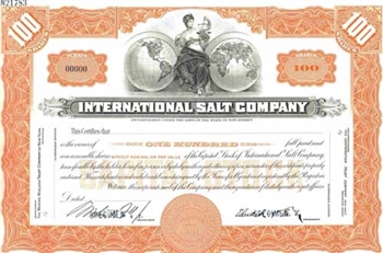 International Salt Company Specimen Stock Certificate