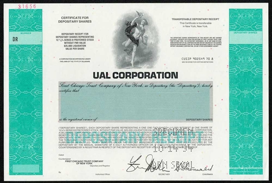 UAL Corp Specimen Stock Certificate