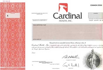 Cardinal Health, Inc. Specimen Stock Certificate