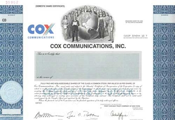 Cox Communcations, Inc. Specimen Stock Certificate