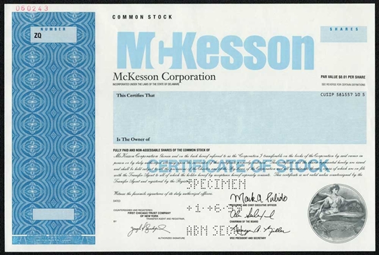 McKesson Corp Specimen Stock Certificate