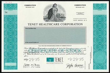 Tenet Healthcare Corp Specimen Stock Certificate
