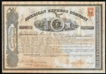 1866 American Express Co Stock Certificate Signed by William Fargo & Henry Wells